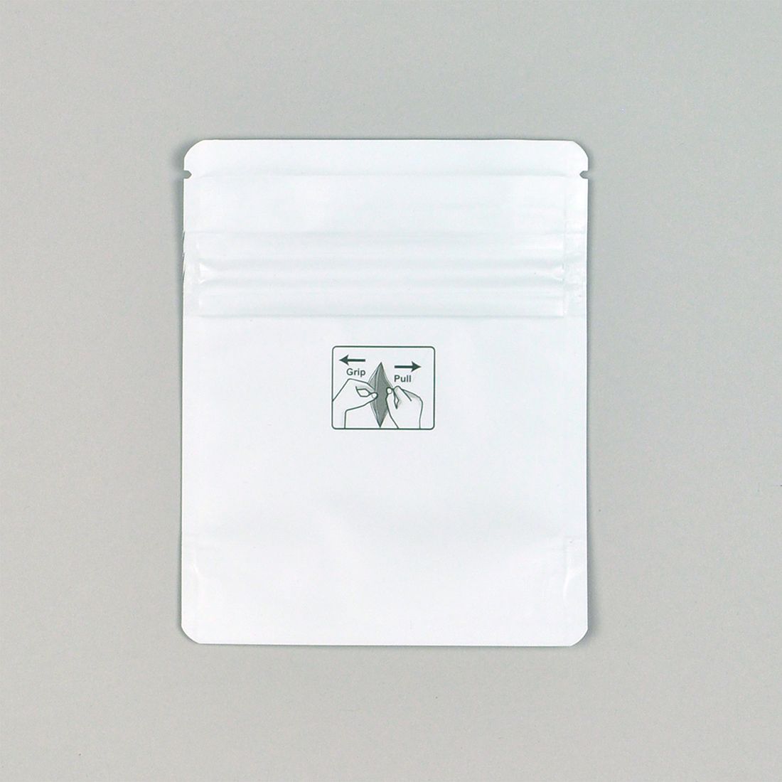 1/8th oz Child-Resistant Pouch - White 4" X 5" + 2"BG SKU# 8THOZ452W