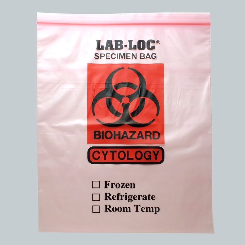 Pink Tint/Cytology Reclosable 2-Wall Specimen Transfer Bag (Biohazard) 12" X 15" SKU# LAB221215CYT