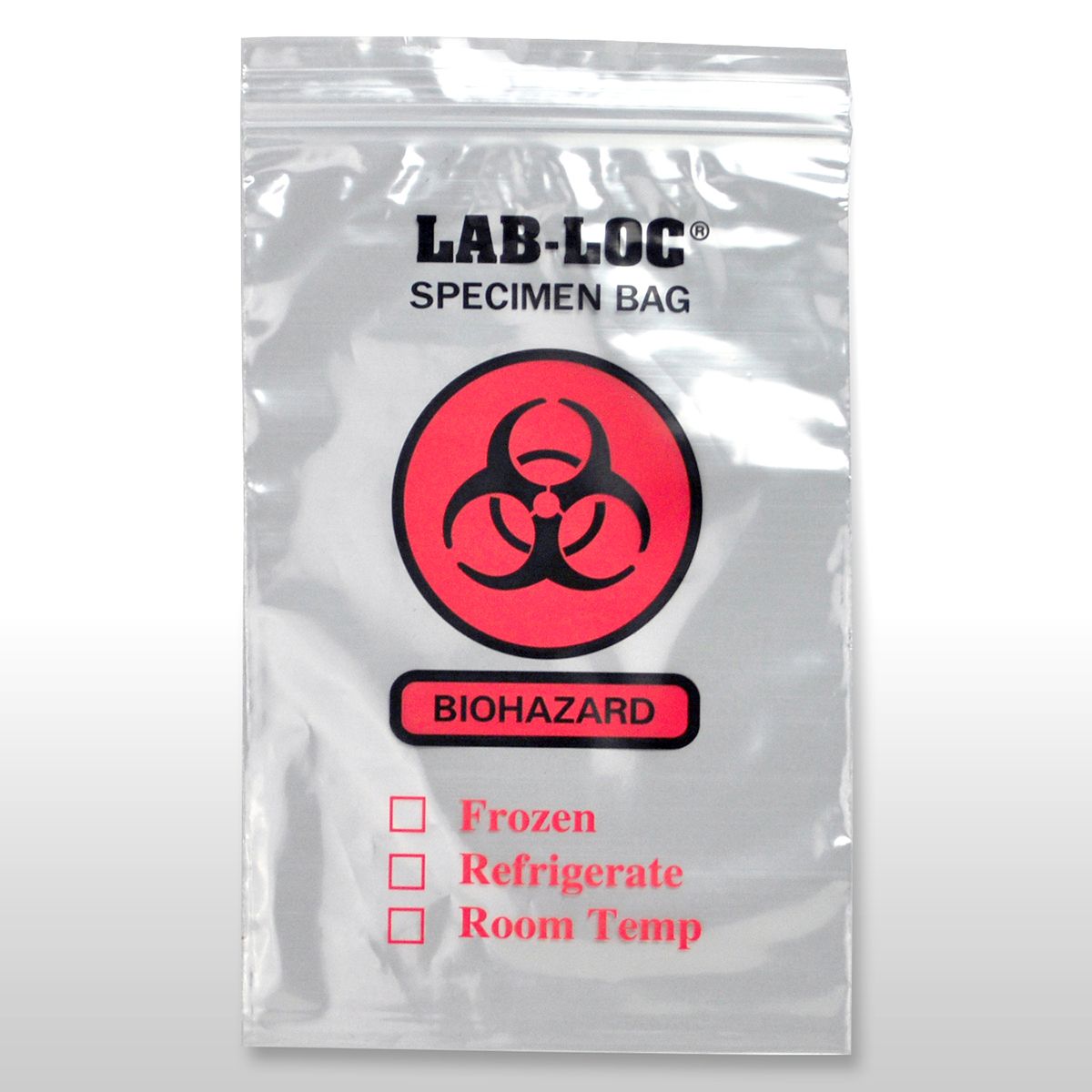Reclosable 2-Wall Specimen Transfer Bag (Biohazard) 10" X 10" SKU# LAB221010