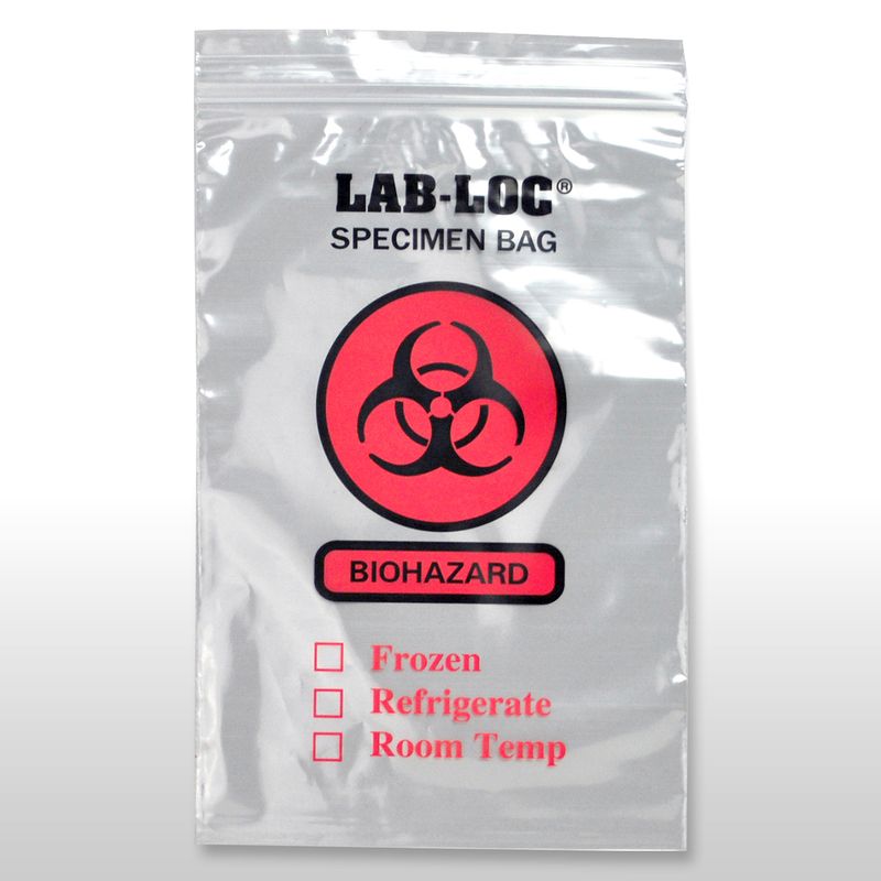 Reclosable 2-Wall Specimen Transfer Bag (Biohazard) 10" X 10" SKU# LAB221010