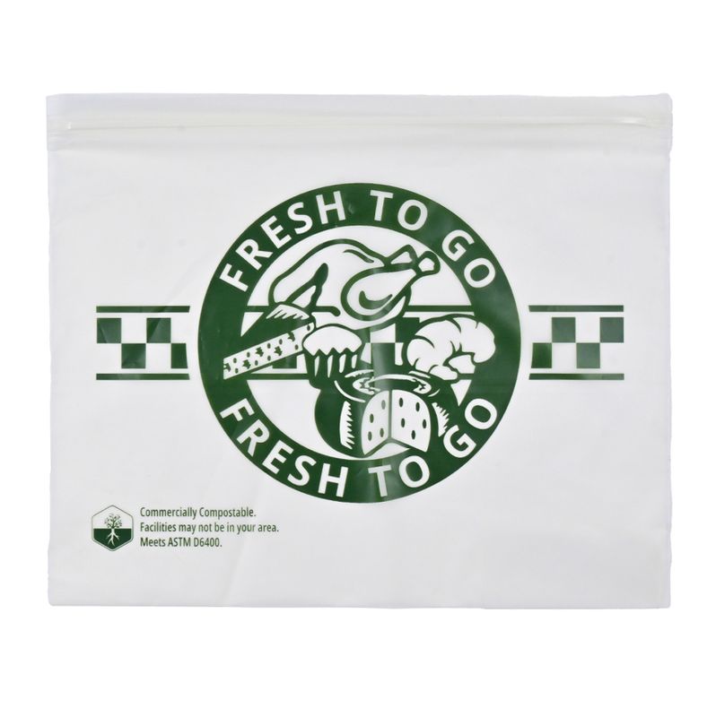 Compostable Zipper Saddle Pack Deli Bag 10 x 8 SKU# CP108