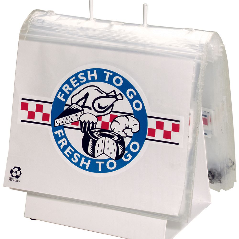 10 X 8 Seal Top Saddle Pack Deli Bag -- Printed "Fresh to Go" Four Colors 1.5 mil 1,000/cs| Prism Pak