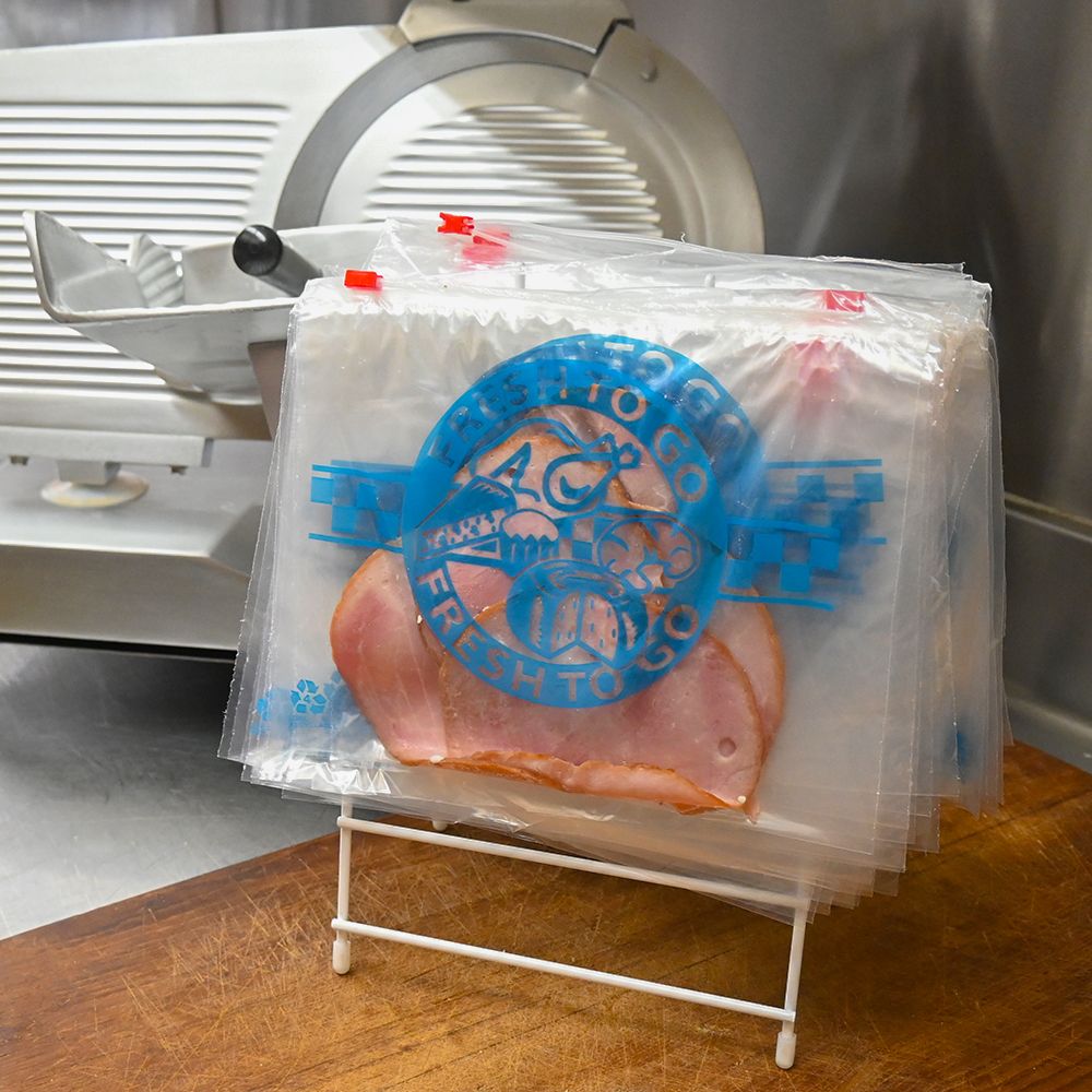 10 X 8 Slide Seal Saddle Pack Deli Bag -- Printed "Fresh to Go" One Color 1 mil 1,000/cs| Prism Pak