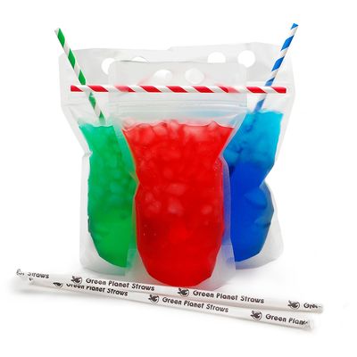 Beverage To-Go Zipper Pouch 5" X 9" + 3"BG - LK Packaging SKU# DTG593