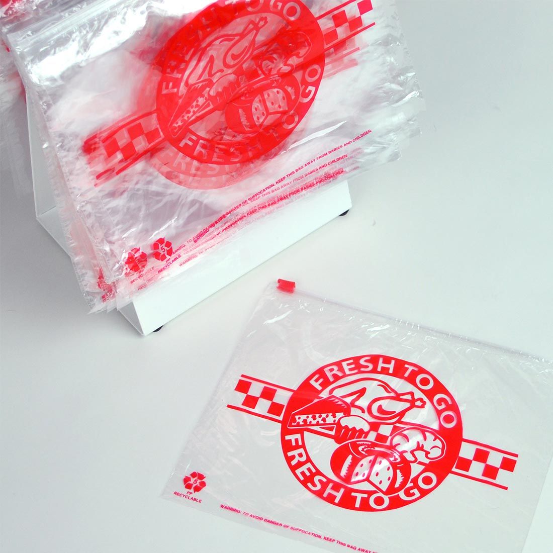 10 X 8 Polypropylene Slide Seal Deli Bag - Printed "Fresh to Go" 0.8 mil 1,000/cs| Prism Pak