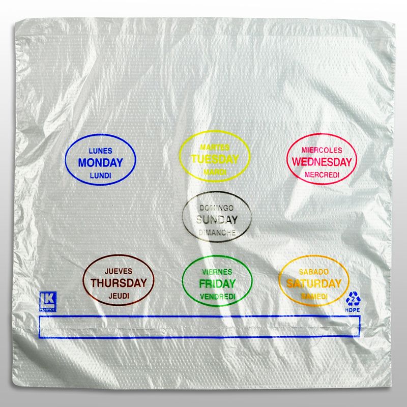 10 Portion Control Saddle Pack Printed All Days (7 colors) 10" X 8.5" + 2"LP + 2"FB SKU# PCAD1085
