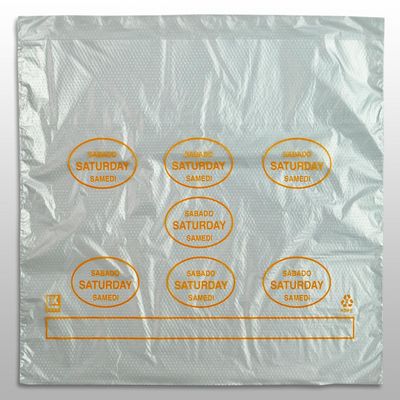 10" x 8.5" + 2"LP + 2"FB 0.5 mil Portion Control Saddle Pack w/ Saturday (print in orange), 2000/CS