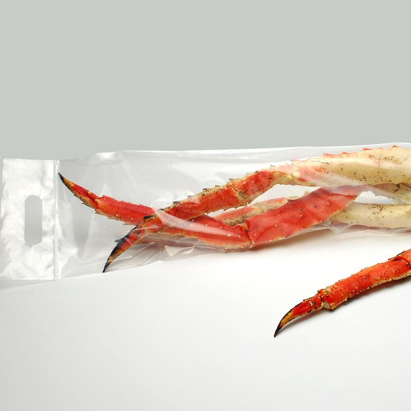 Crab Leg Zipper Bag w/ Die Cut Handle 7" X 25" SKU# CLB0725