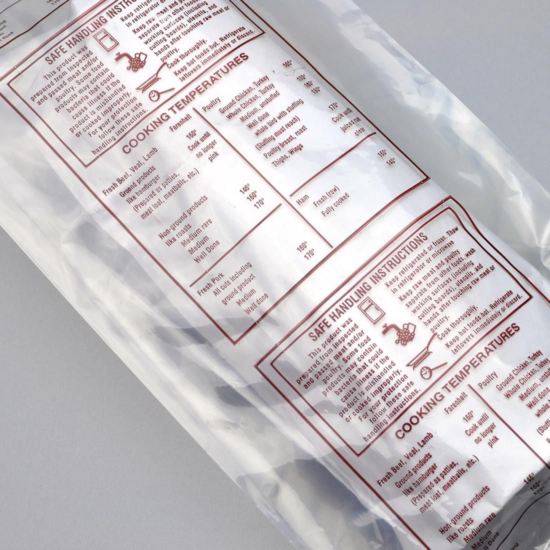 Printed "Safe Handling" Meat Bag 6" X 3" X 15" SKU# SFH-063015