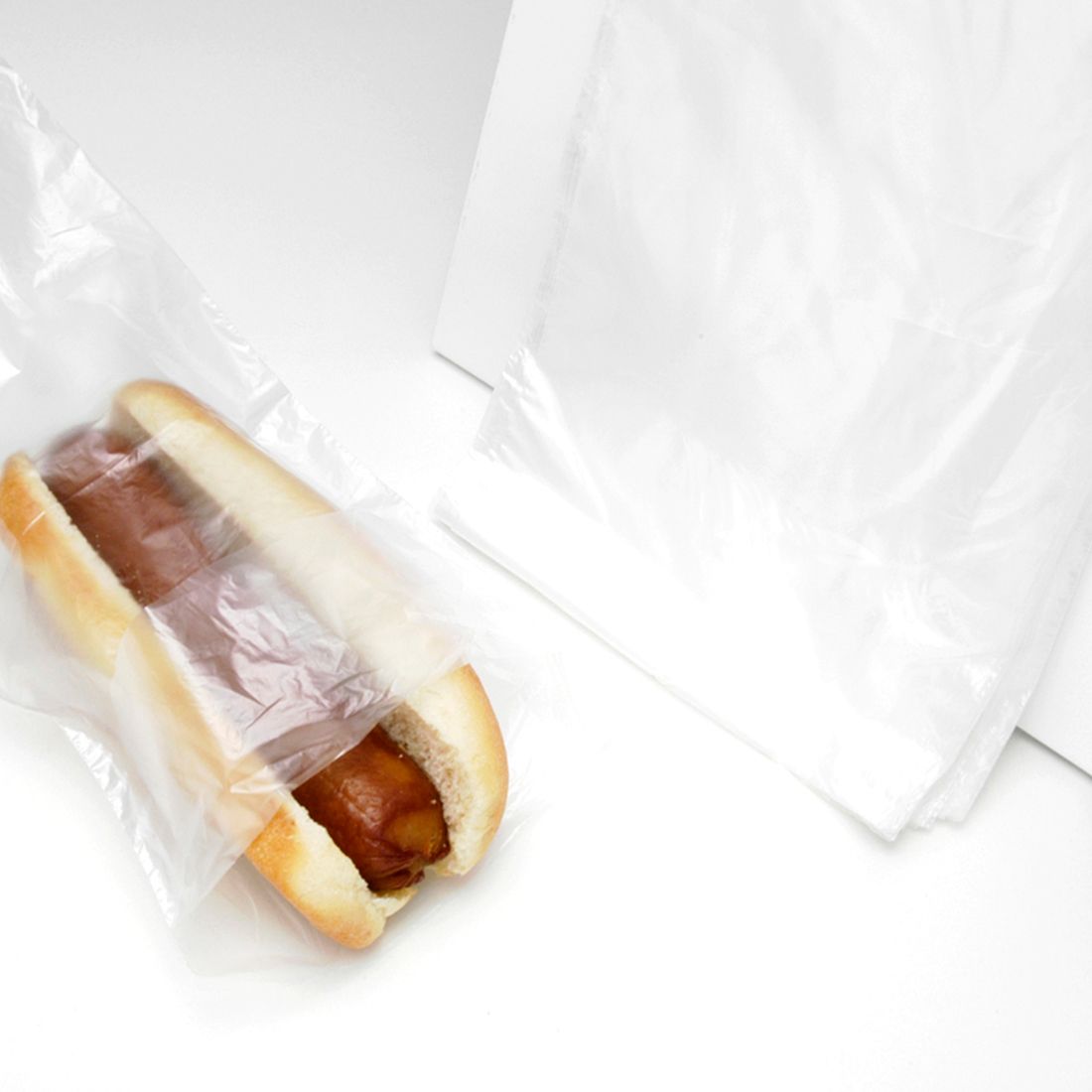 5 1/4 X 10 + 1 1/2 FB Saddle Pack Hot Dog Bag -- Plain 0.5 mil 2,000/cs| Prism Pak