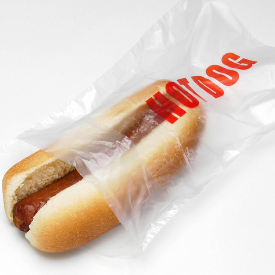 5 1/4 X 8 + 1 1/2 FB Saddle Pack Printed Hot Dog Bag 0.5 mil 2,000/cs| Prism Pak