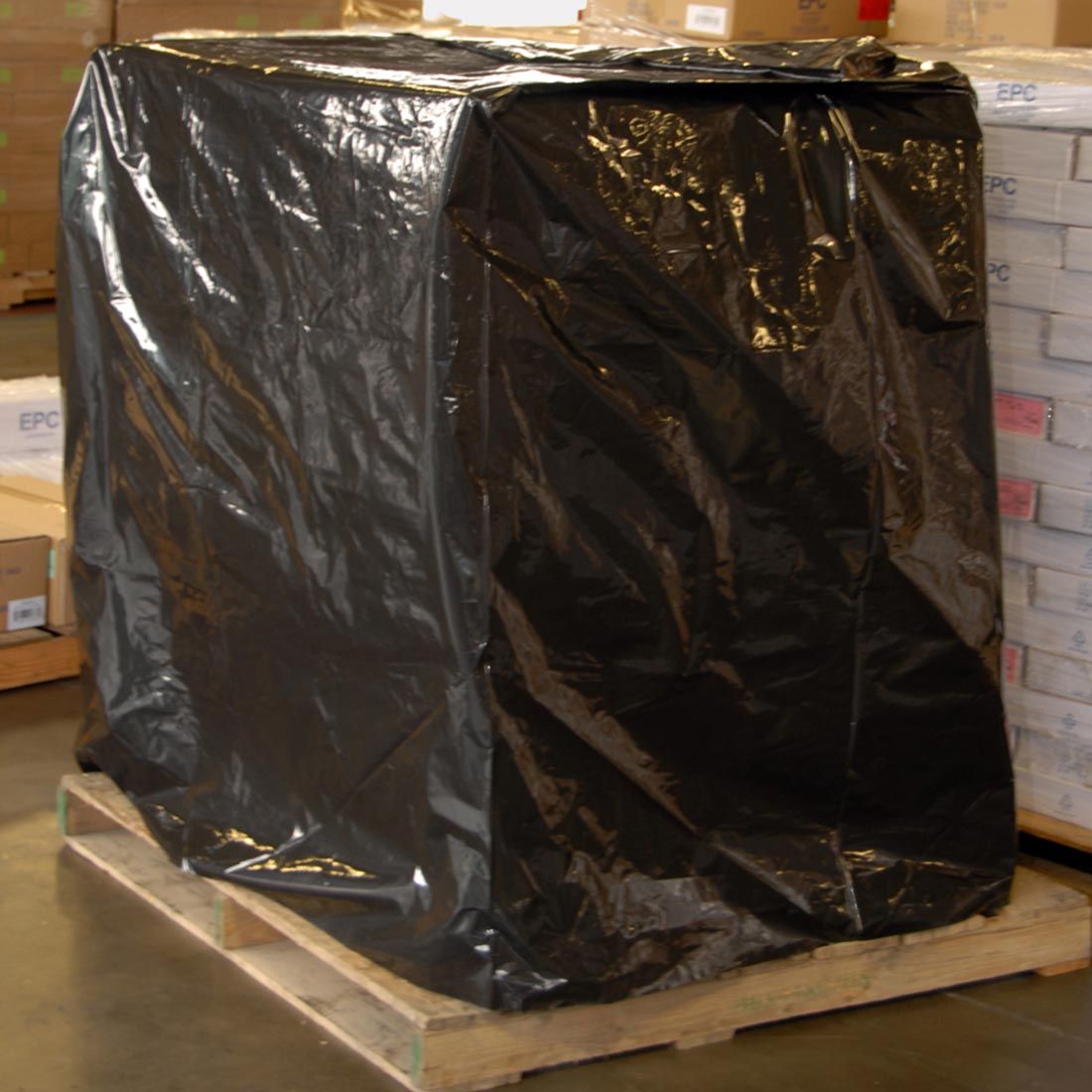 51 X 49 X 73 Black Low Density Polyethylene Pallet Cover with UVI Additive 3 mil /RL| Prism Pak