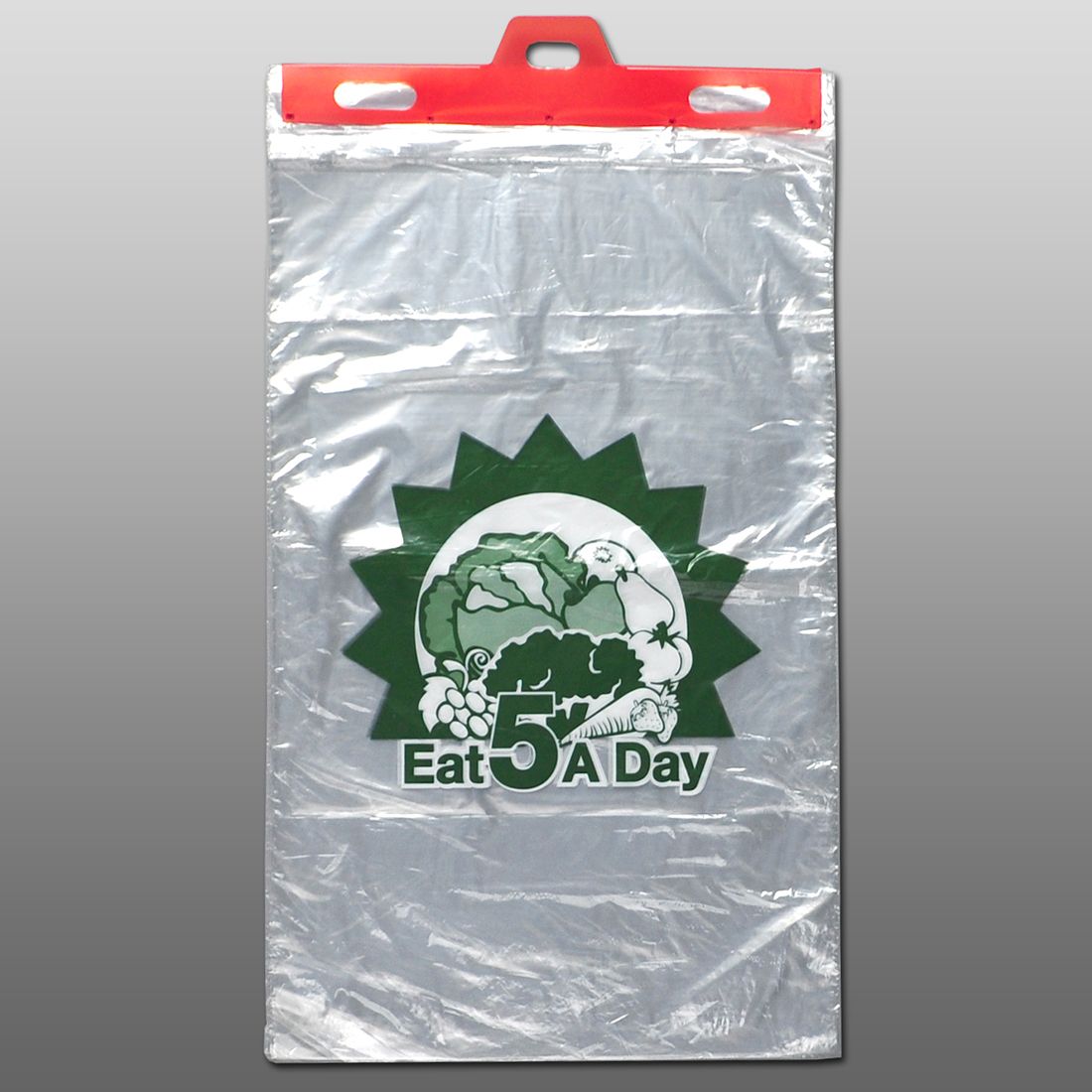 11 X 17 + 2 LP Linear Low Density Produce Bag with "5 a Day" Print 0.55 mil 2,000/cs| Prism Pak