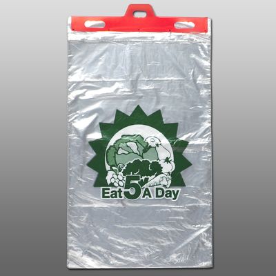 11" x 17" + 2"LP 0.55 mil Linear LDPE Produce Bag w/ "5 a Day" Print, 2000/CS