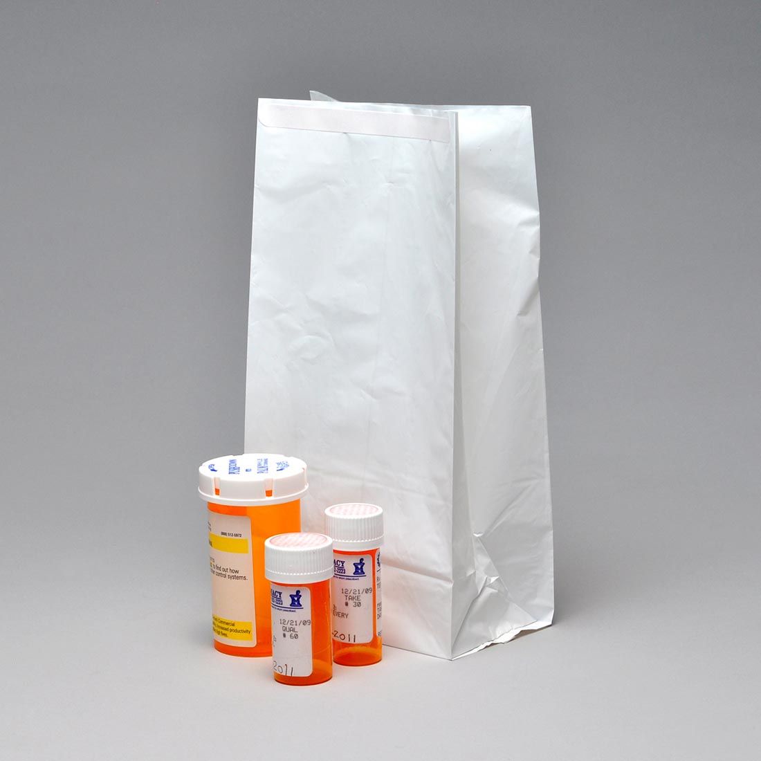 8" x 5.5" x 16" 1.5 mil White Pharmacy Bag, 1000/CS