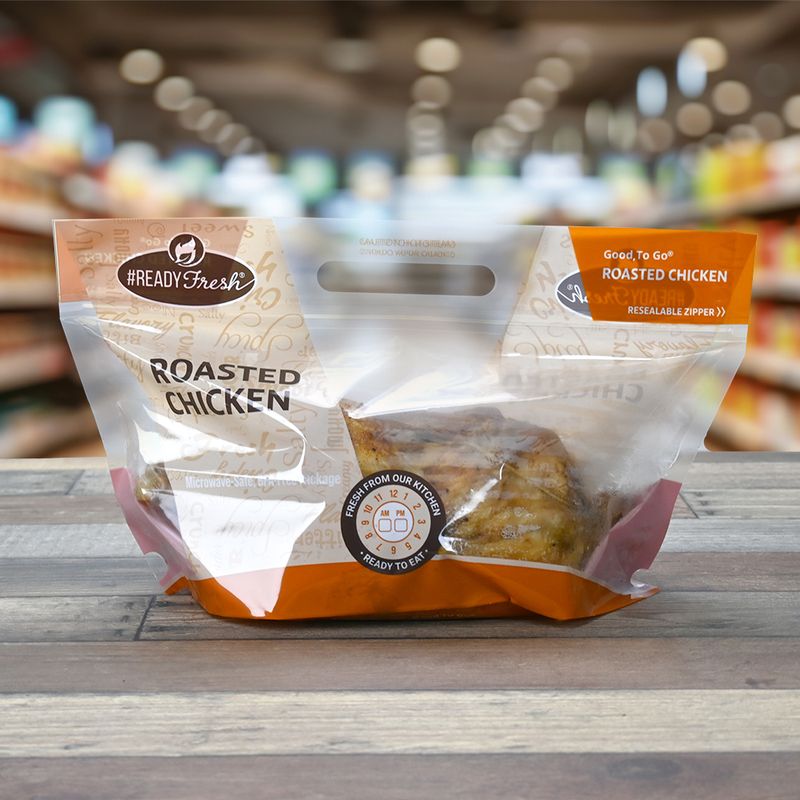 12.75" x 9.75" + 6.5"BG 2.8 mil #ReadyFresh® Rotisserie Chicken Pouch, 250/CS