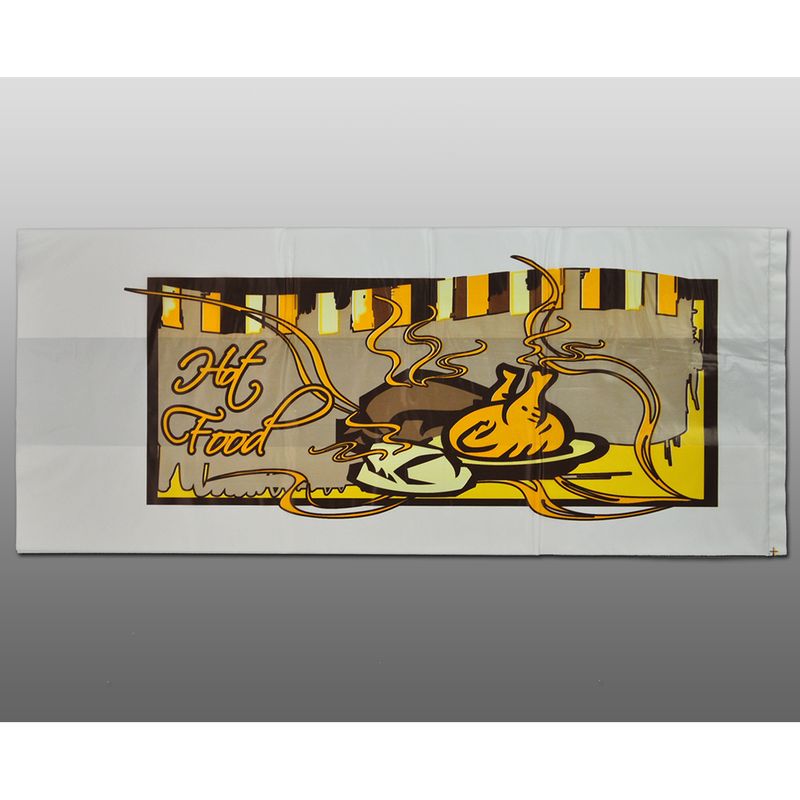 6" x 4" x 14" 1.25 mil HDPE #8 Hot Food Bag w/ Print, 1000/CS