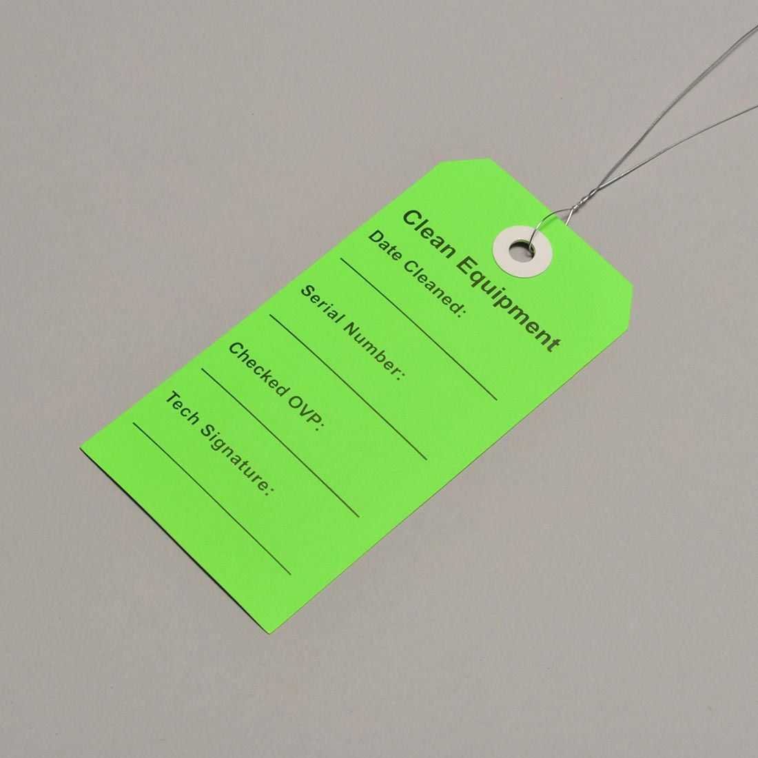 Clean Equipment Tag (Green)  2 5/16 X 4 3/4500/cs| Prism Pak