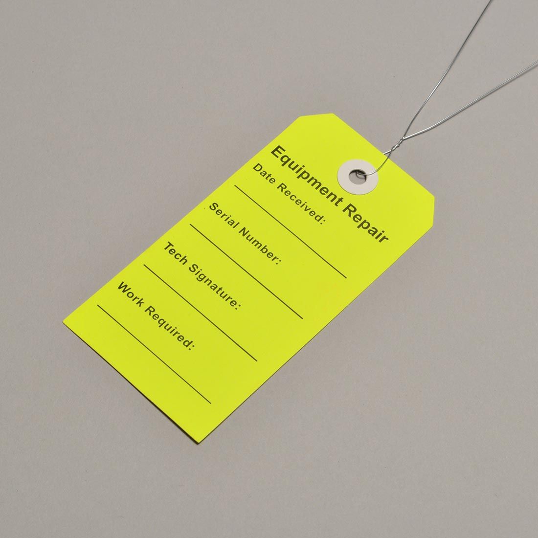 2.3125" x 4.75" Repair Equipment" Tag (Lemon), 500/CS