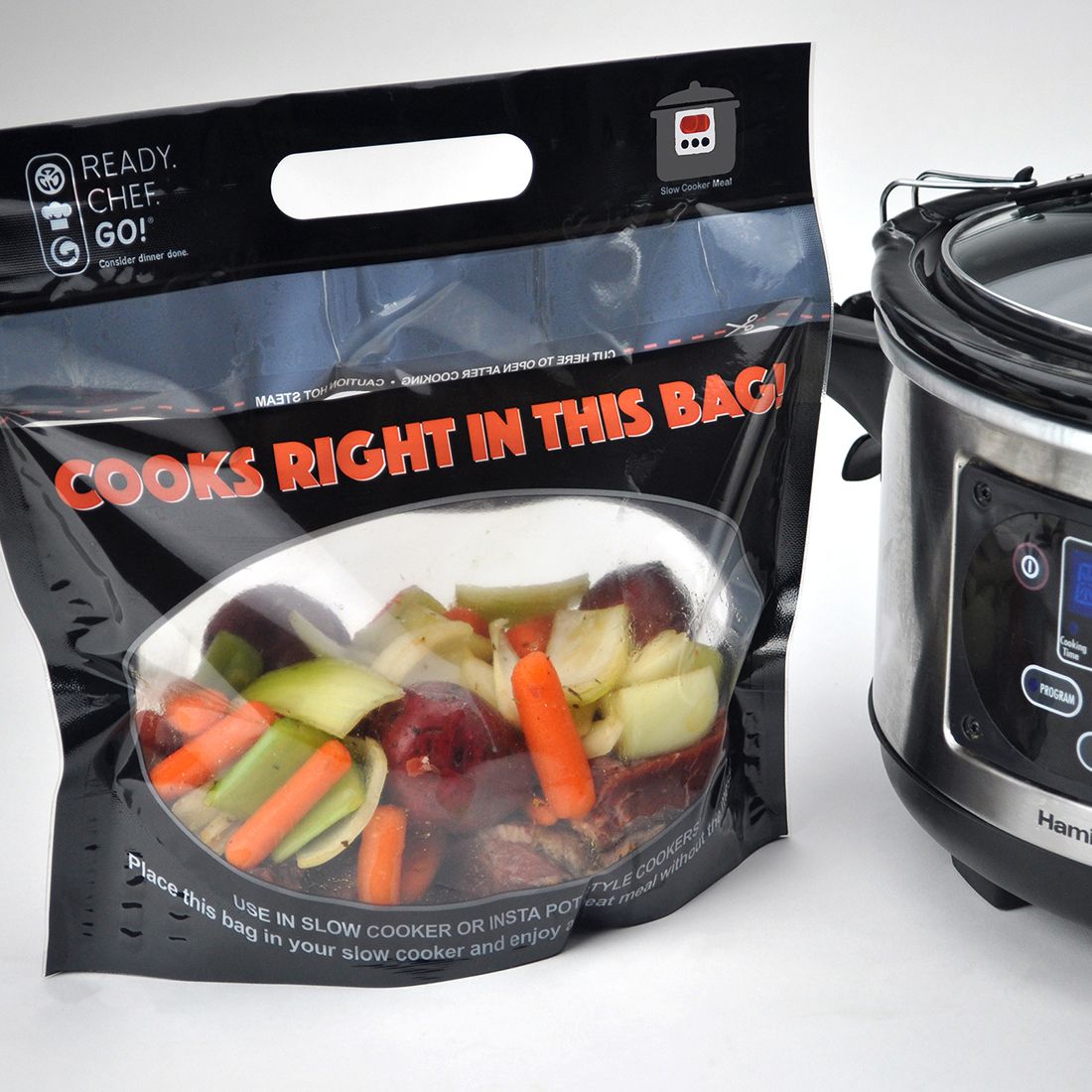 12" X 9.5" + 4"BG + 2"LP  Ready. Chef. Go! Slow Cooker Bag, 250/CS