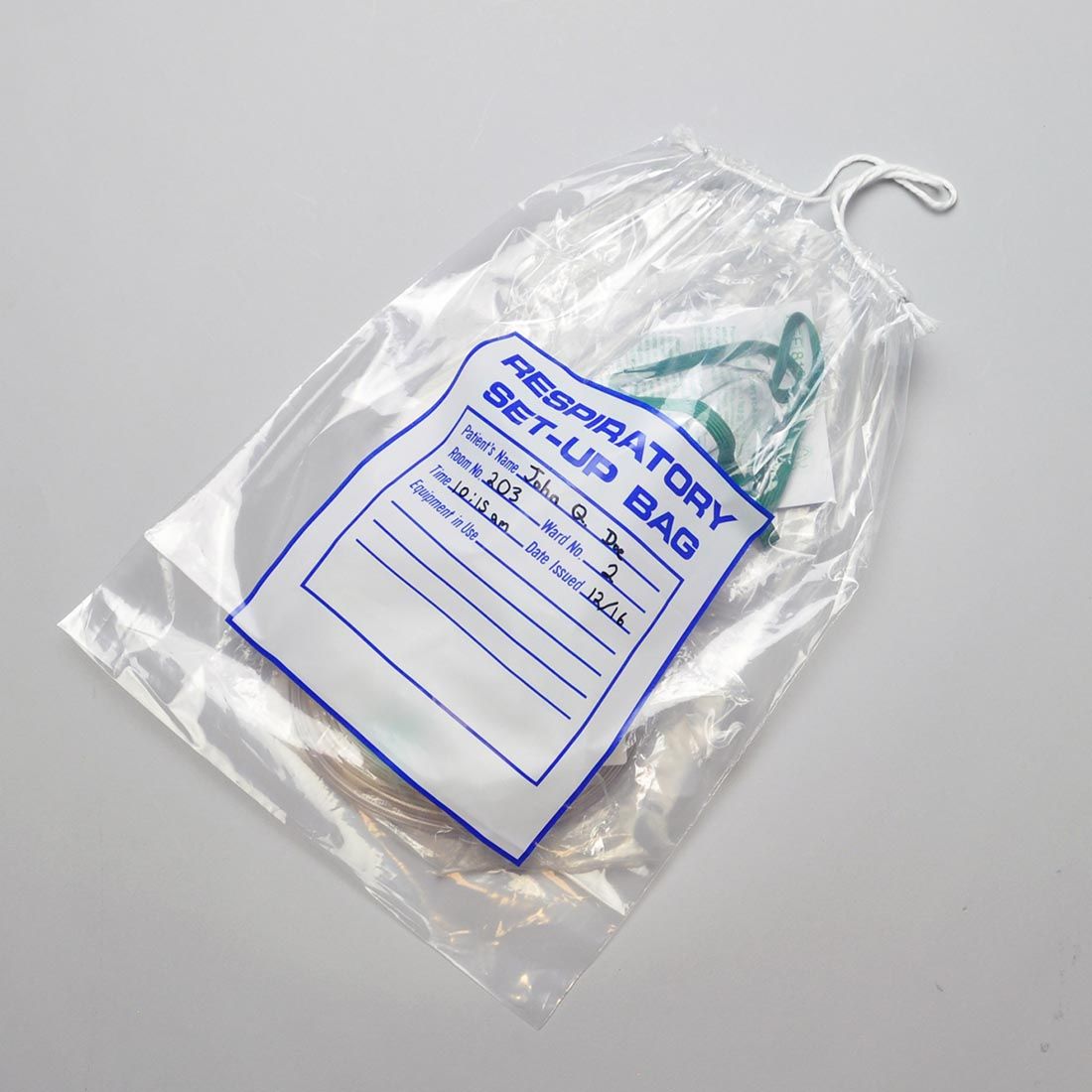 12" x 16" 2 mil Respiratory Setup Bag -- Drawstring, 500/CS