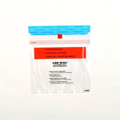 10" x 10" 1.8 mil Lab Seal® Tamper-Evident Specimen Bags w/ Removable Biohazard Symbol, 1000/CS