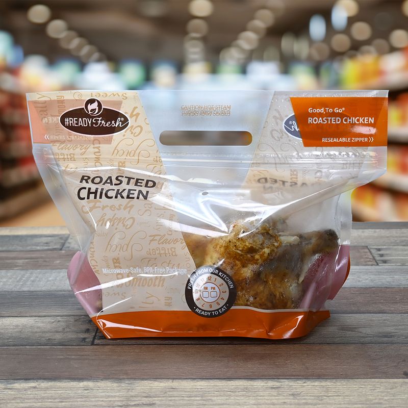 12.75" x 8" + 5.5"BG 2.6 mil #ReadyFresh® Medium Rotisserie Chicken Pouch, 250/CS