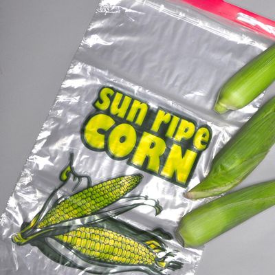 13" x 22" + 2"LP 1.2 mil Linear LDPE Corn Bag on Plastic Header, 500/CS