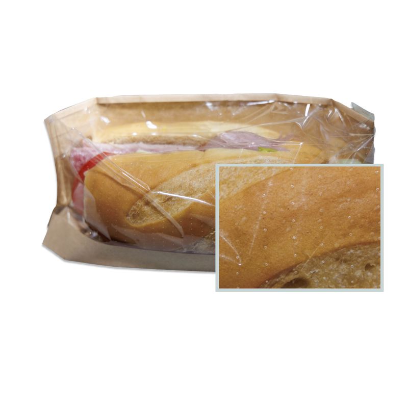 4.25 4.25" x 2.75" x 11.75" #ReadyFresh® Kraft Sandwich Bag with Micro-Perforated Window, 500/CS