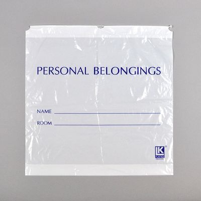 25" x 26" + 3"BG 1.5 mil White Opaque Personal Belongings Bag - Large Size, 250/CS