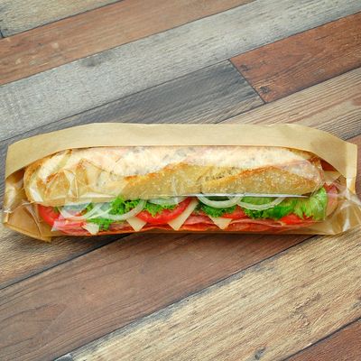 3.25" x 2" x 15" 80 GSM Kraft w/OPP #ReadyFresh® Kraft Paper Sandwich Bag with Window, 500/CS