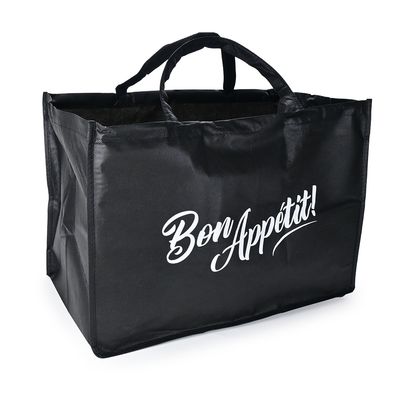 22" x 14" x 15.25" + 14"BG 80 GSM Non-Woven Polypropylene Bag -- Catering and Take Out, 50/CS