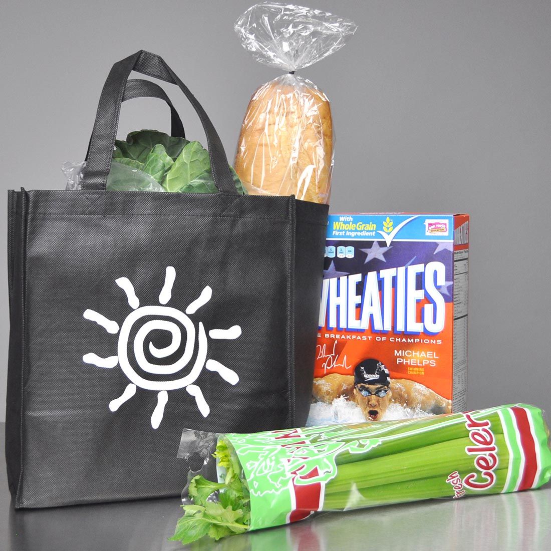 Non-Woven Polypropylene Bag -- Shopping/Grocery  12 1/2 X 8 1/2 X 13 1/2 + 8 1/2 BG100/cs| Prism Pak