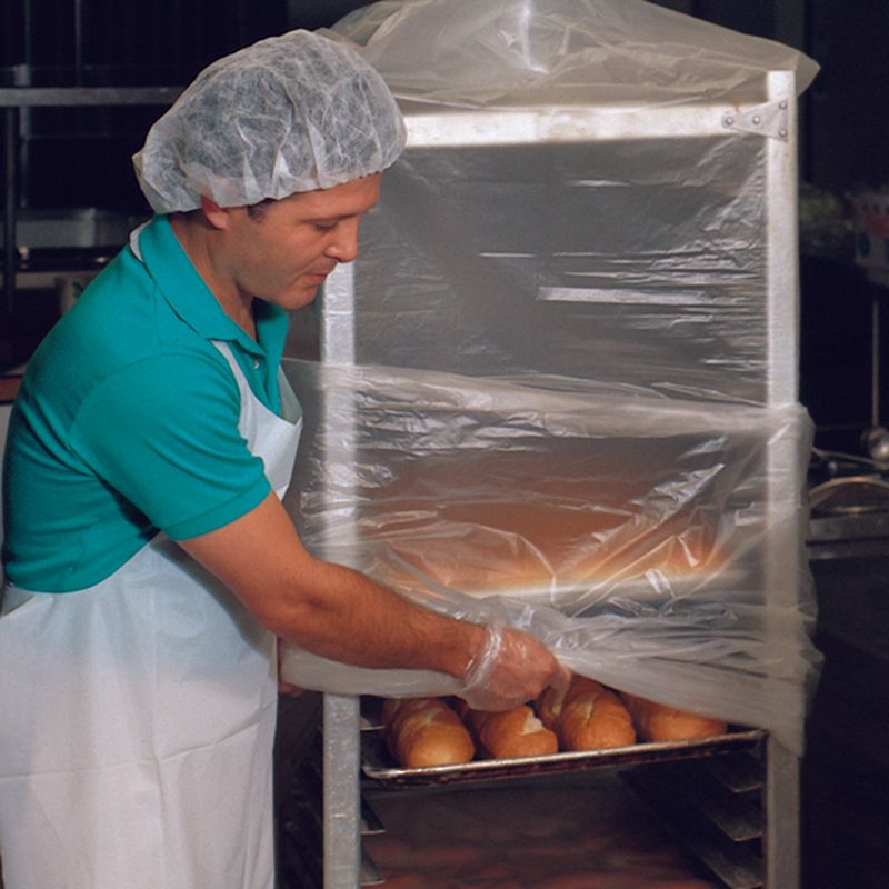 31" x 22" x 72" 0.75 mil LDPE Bun Pan Rack Cover, 100/RL