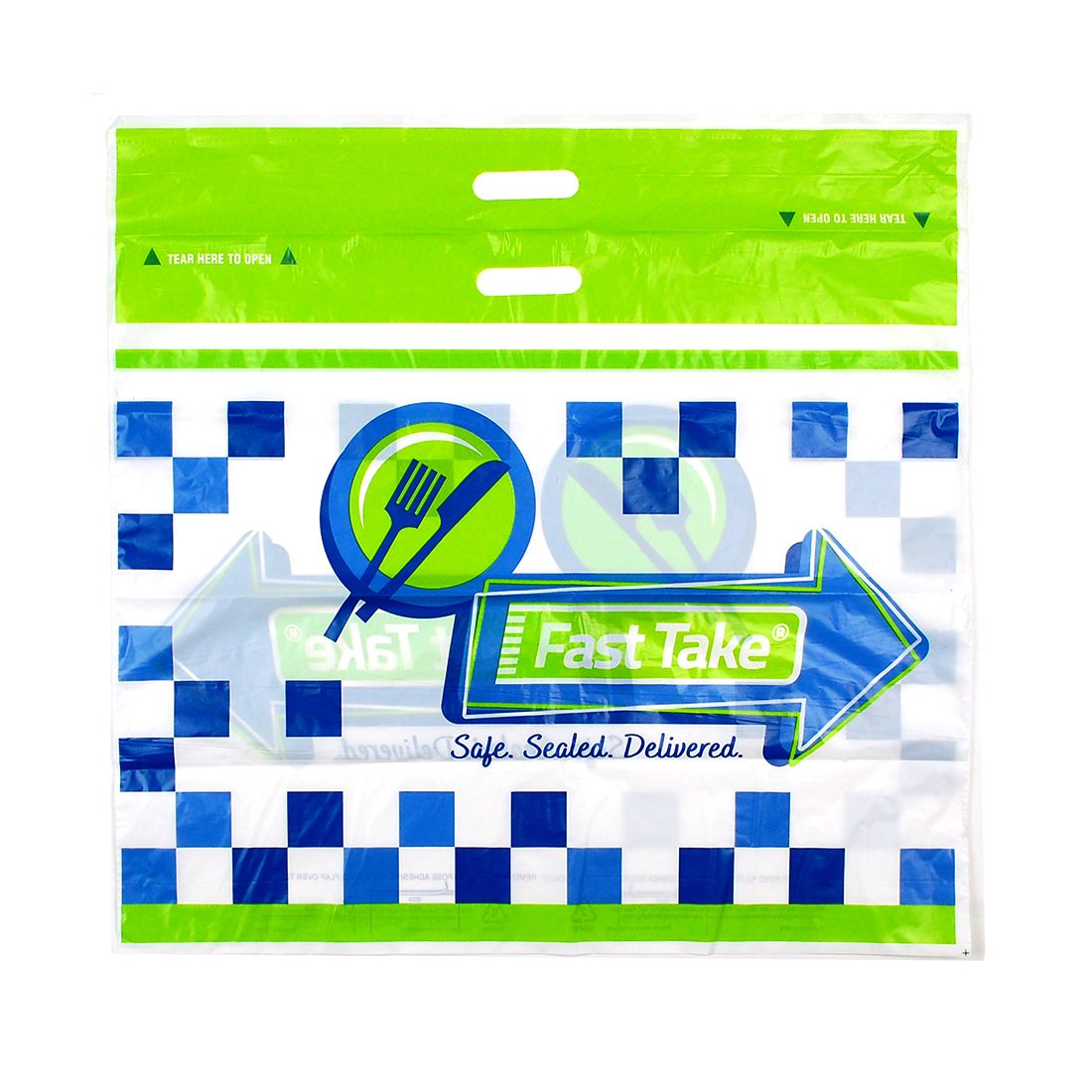 24" X 20" + 11"BG + 3.5"LP 1.5 mil Fast Take Tamper-Evident Carryout Bag (Printed), 250/CS