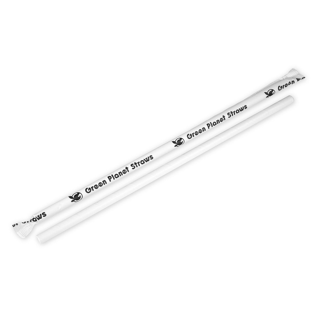 0.25" X 10.25"  Jumbo 10 1/4" Straw - White - Wrapped, 3,200/CS