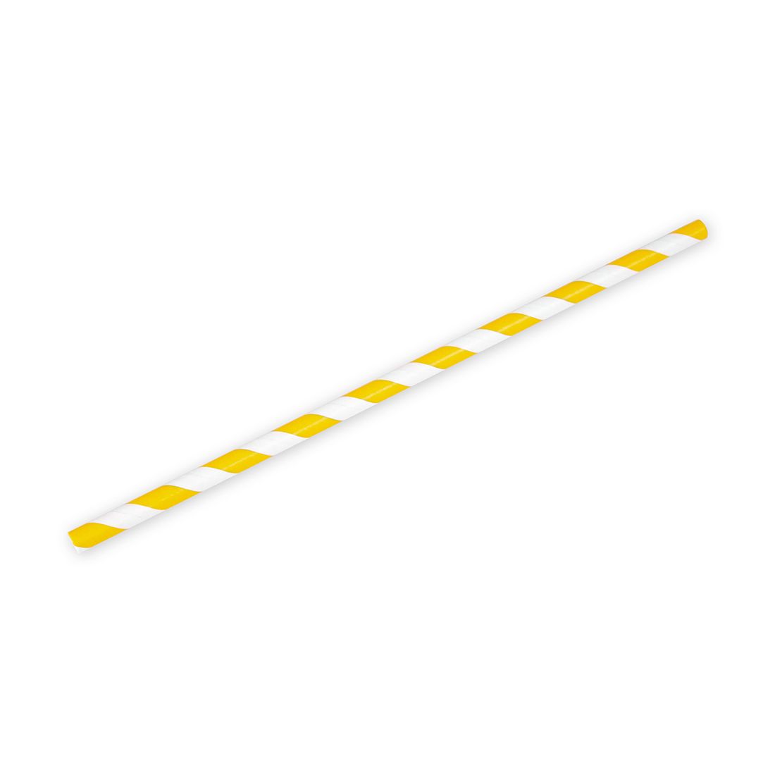 0.25" X 7.75"  Jumbo 7.75" Straw - Yellow/White - Unwrapped, 4,800/CS