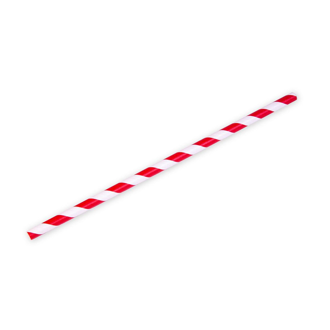 0.25" X 7.75"  Jumbo 7.75" Straw - Red/White - Unwrapped, 4,800/CS