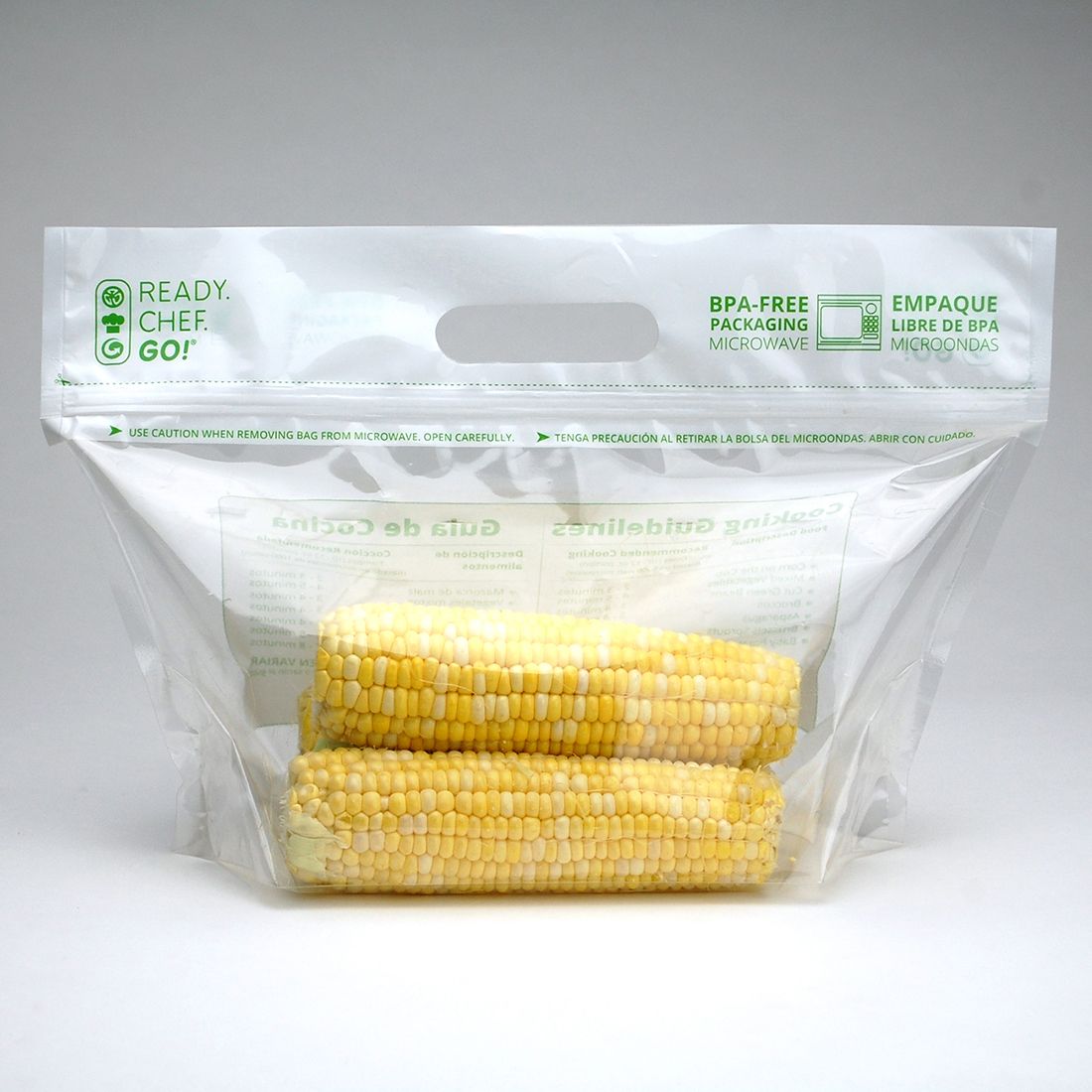 13.25" x 8.9" + 5"BG 2.5 mil Ready. Chef. Go! Microwavable Produce Pouch - 12 1/2 x 6 1/4 + 5.5BG, 250/CS