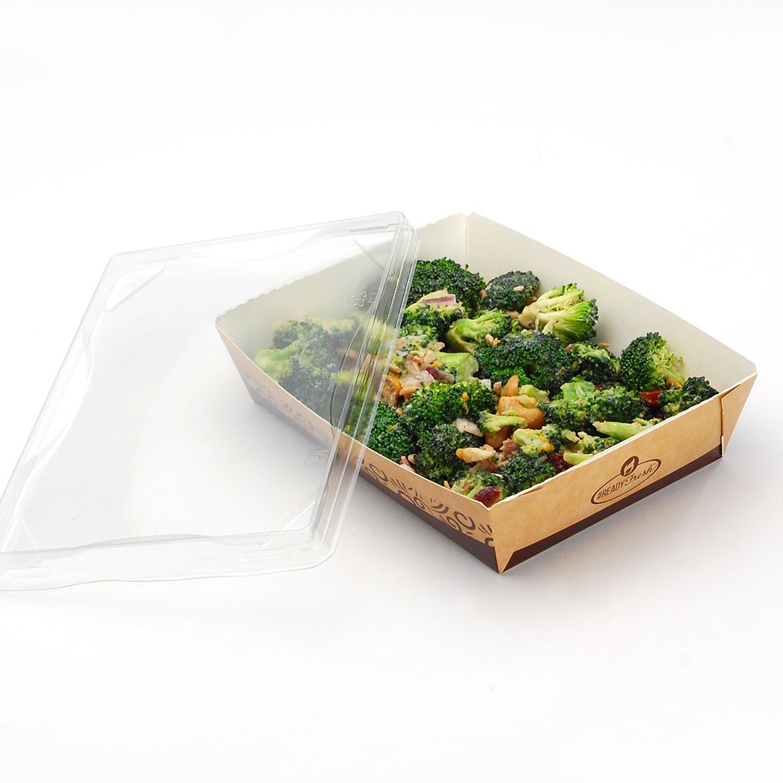 Kraft Container Clear Lid (Large)| Prism Pak