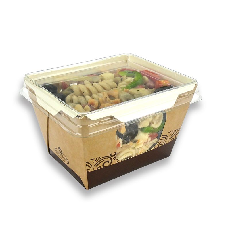 3.5" x 4.25" X 2.75" #ReadyFresh® Kraft Container w/ Clear Side Windows (Small), 500/CS