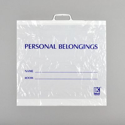 19" x 18" + 3"BG 1.2 mil White Opaque Personal Belongings Bag w/ Snap Handle, 200/CS
