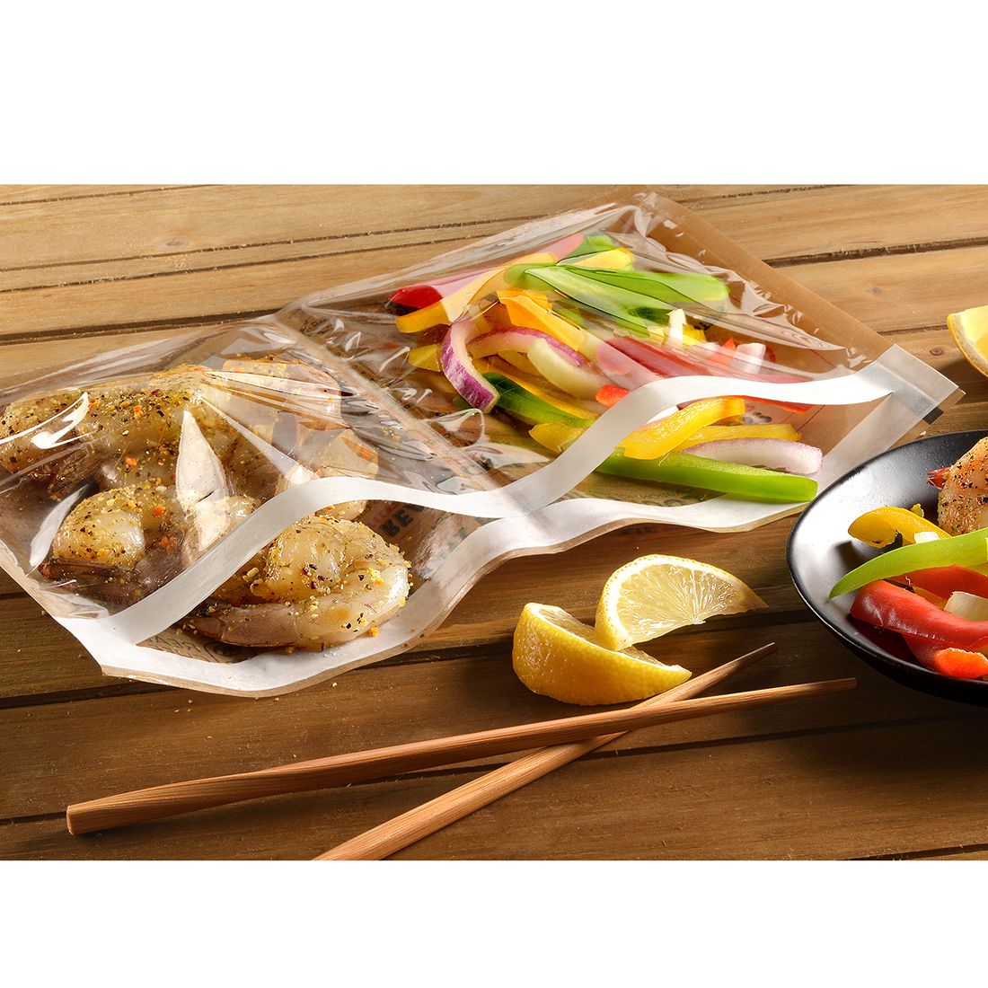 12" X 8.5"  Ready. Chef. Go! Dual-Compartment Self-Sealing Microwave/Oven Bag, 250/CS