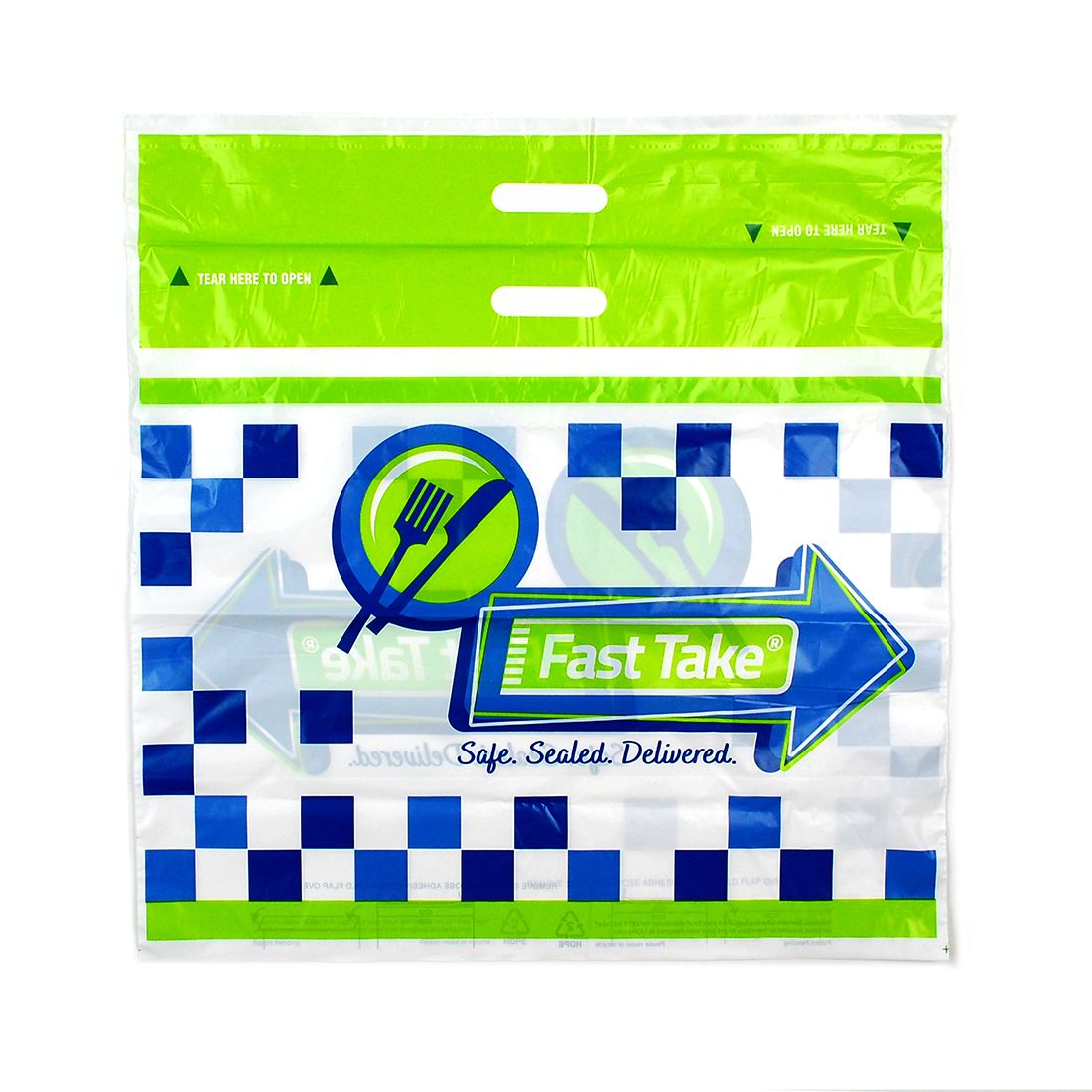 21" X 18" + 10"BG + 3.5"LP 1.5 mil Fast Take Tamper-Evident Carryout Bag (Unprinted), 250/CS