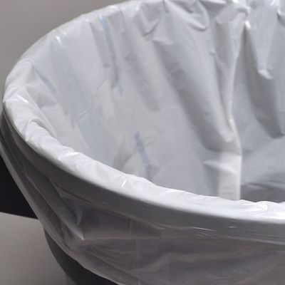 24" x 23" 10 micron LDPE 10 gal. Trash Can Liner -- White, 1000/CS