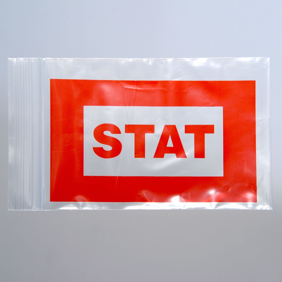 Red "STAT" Bag - Seal Top Reclosable 6 X 9 2 mil 1,000/cs| Prism Pak
