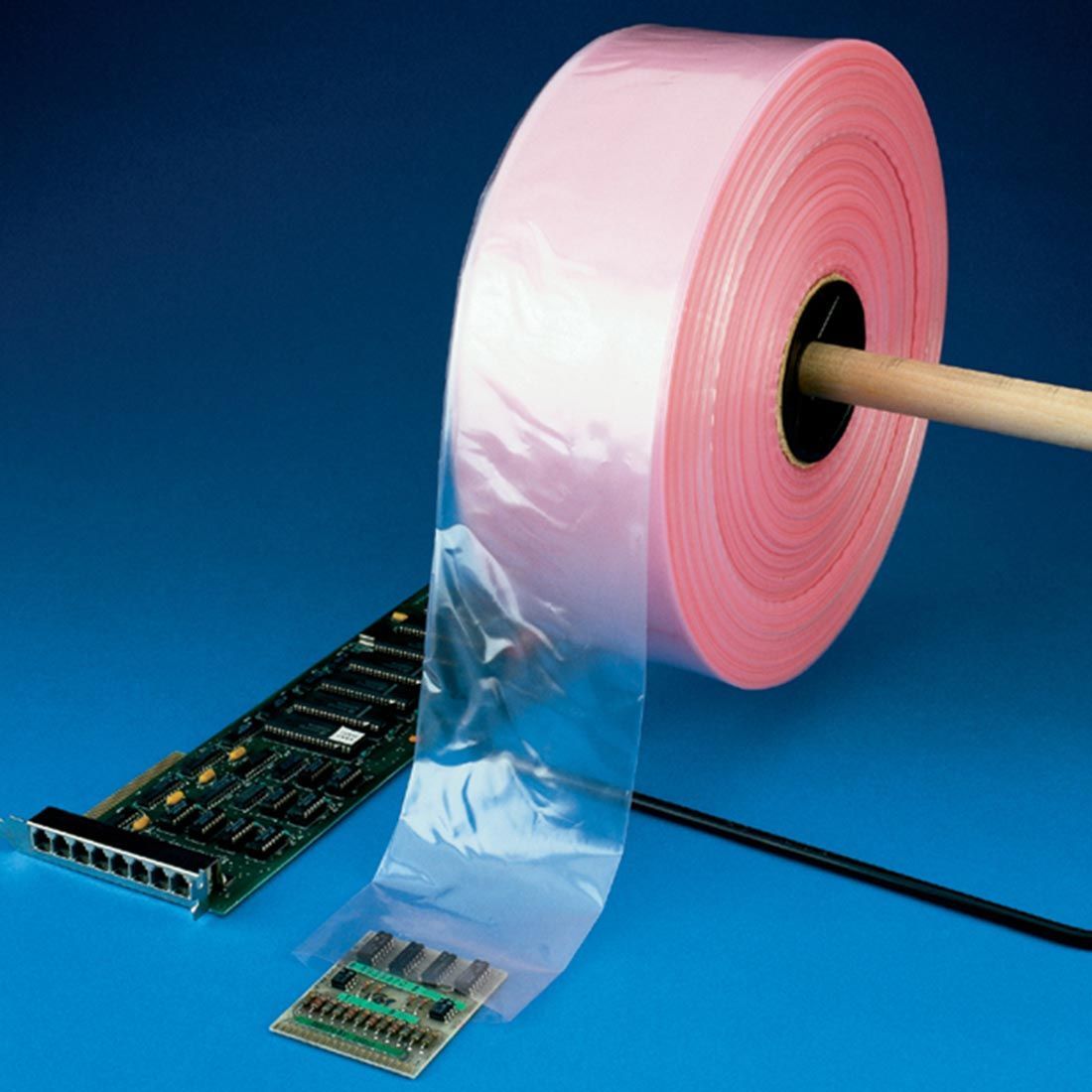 9" x 1075' 4 mil 9"  Pink Anti-Static Poly Tubing, 1/RL