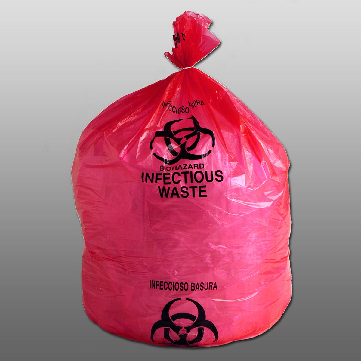 36" x 48" 17 micron High-Density Red Infectious Waste Liner, 250/CS