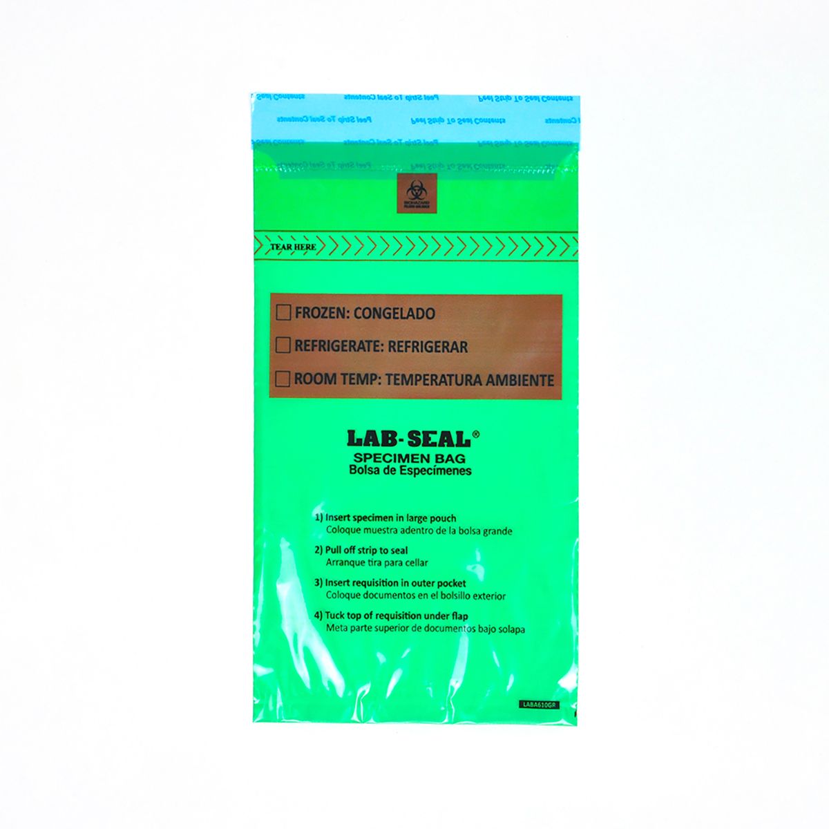 Specimen Bags Lab SealÃ‚Â®Tamper-Evidentwith Removable Biohazard Symbol - Green Tint| Prism Pak