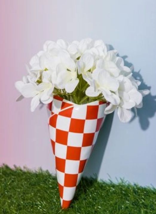 Wall Vase, Checker Bag